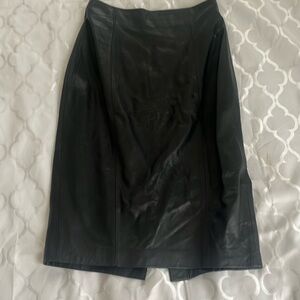 Black Leather Pencil Skirt